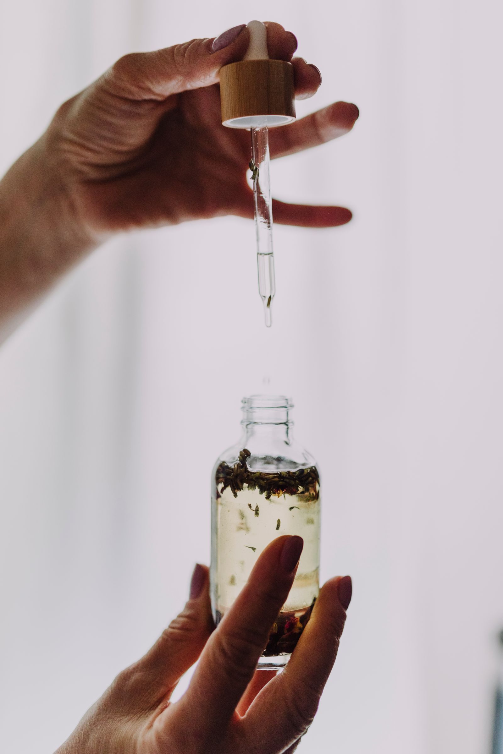 Organic oils and beauty products for spa rituals
