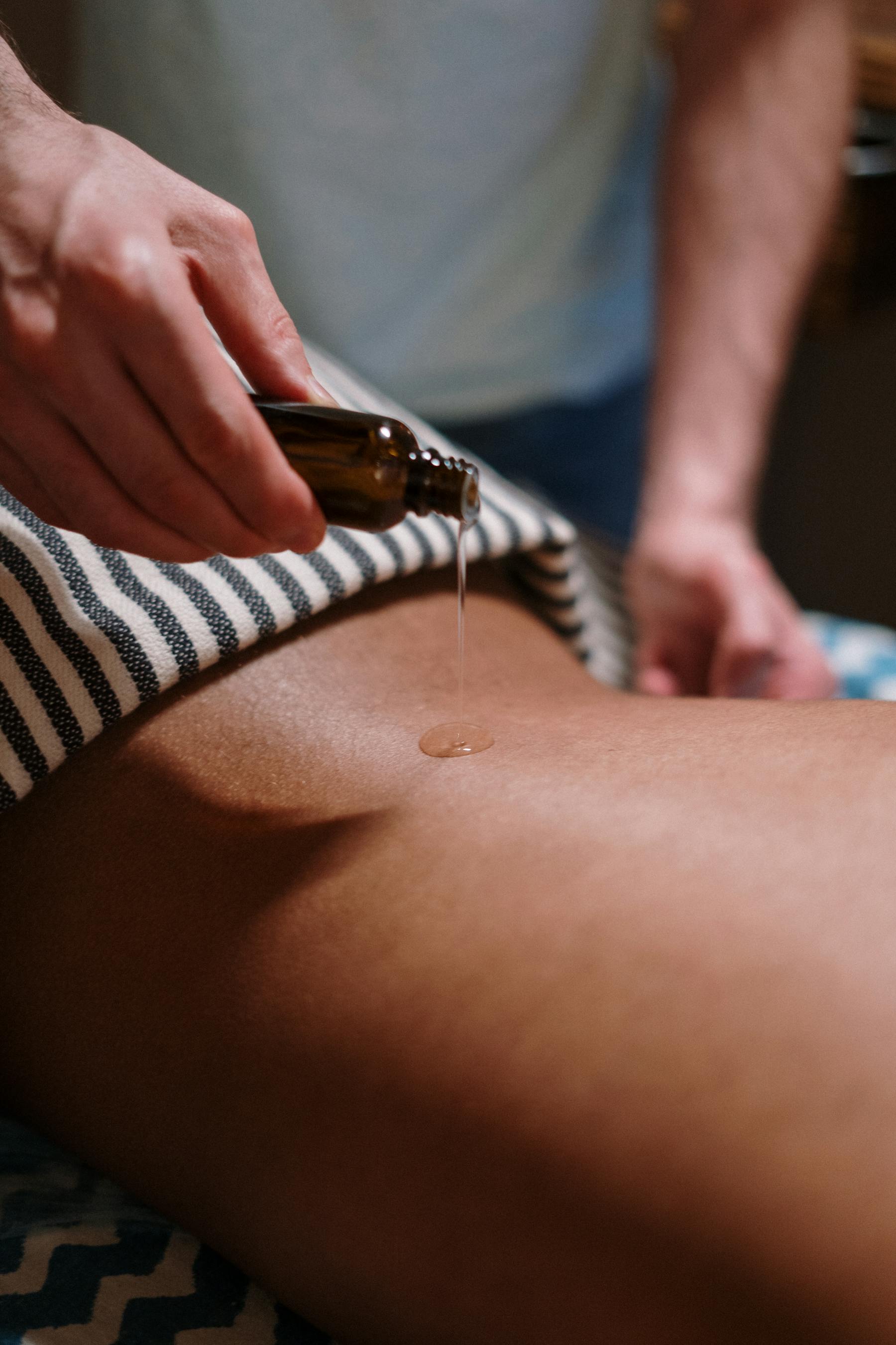 Warm oil massage step in a Moroccan spa ritual